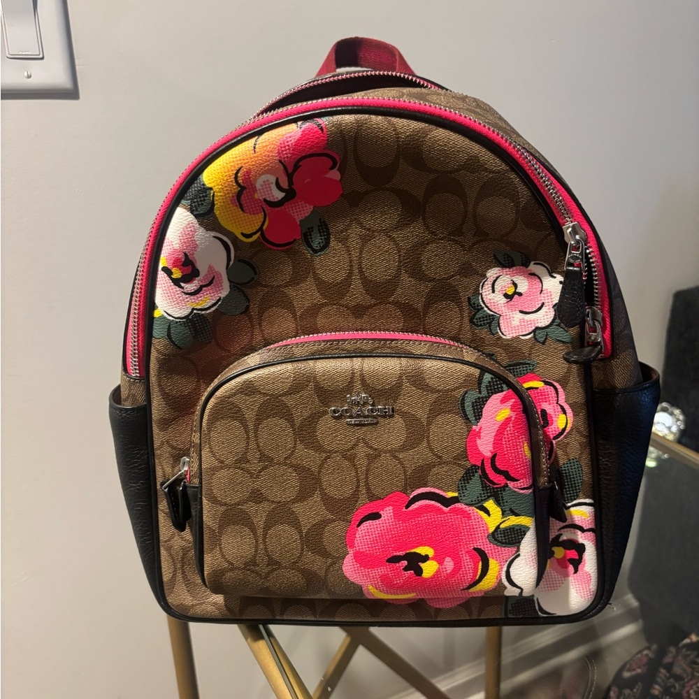 Coach Floral Print Backpack